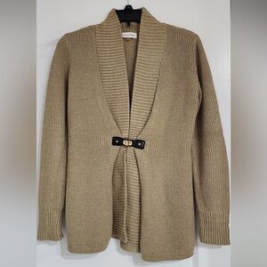 Vintage Calvin Klein Gold/Tan Buckle Cardigan